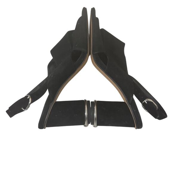 Rebecca Minkoff Black Suede Slingback Block Heel Sandals Women’s 6M - Picture 7 of 9